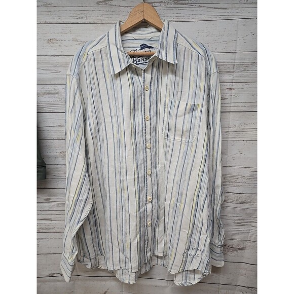 Tommy Bahama Other - Tommy Bahama 100% Linen Shirt Mens XL Striped Long Sleeve Button Up Casual Vaca